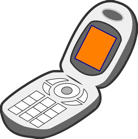 Cell Phone Grey Orange Clip Art At Vector Clip Art Online