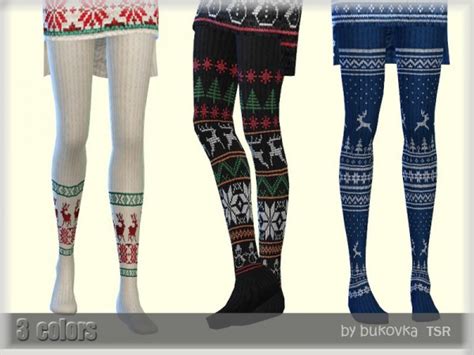 The Sims Resource Christmas Tights By Bukovka • Sims 4 Downloads