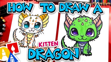 How To Draw A Mythical Kitten Dragon Art For Kids Hub