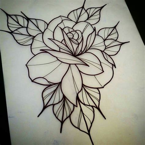 Traditional Rose Tattoo Drawing At Getdrawings Free Download