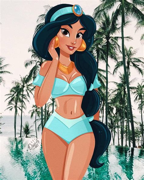Como Seriam As Princesas Da Disney Com Trajes De Banho Disney Princesses In Swimsuits Jasmi