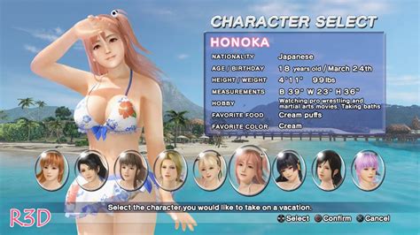 Dead Or Alive Xtreme 3 All Characters Information English Full