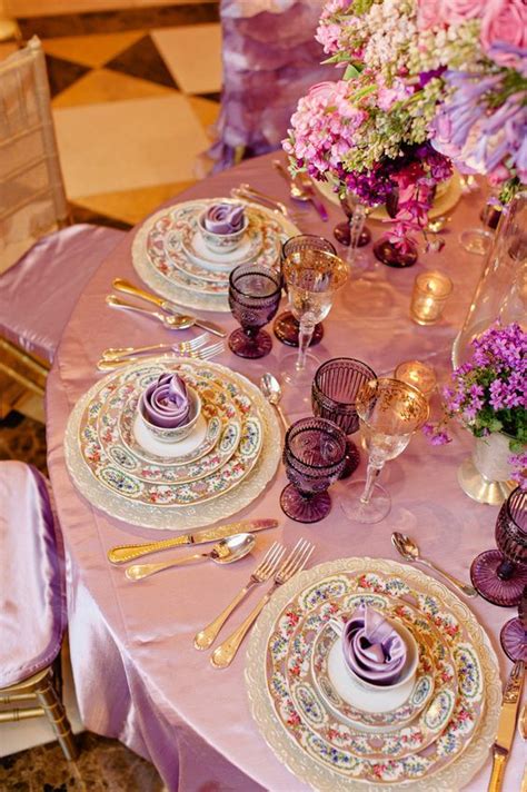 Pretty Purple Table Setting Photo By Celina Gomez Photography