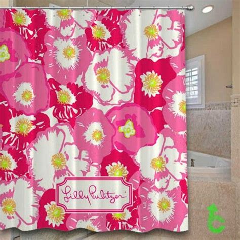 Lilly Pulitzer Cherry Begonias Shower Curtain Curtains Shower Curtain Printed Shower Curtain