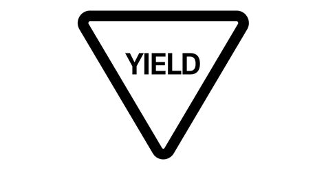 Sign Yield Free Vector Icon Iconbolt