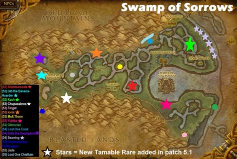 Wow Rare Spawns Swamp Of Sorrows Rare Spawns Including New Tamable 5