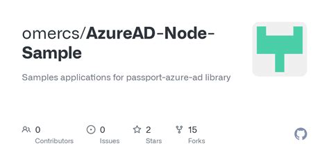 GitHub Omercs AzureAD Node Sample Samples Applications For Passport