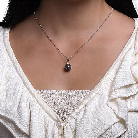 Black Tahitian Pearl And Diamond Necklace