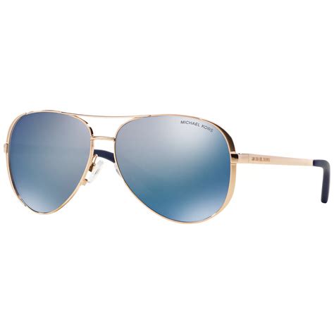 michael kors mk5004 chelsea polarised aviator sunglasses gold blue at john lewis and partners