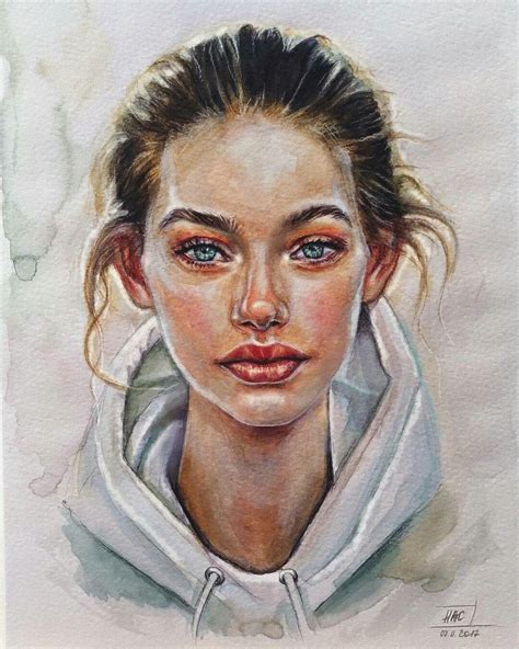 Pin By Gin Rain On Academic Portraitpainting Watercolor Art Face