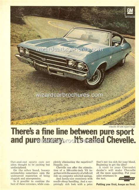 1969 Chevrolet Chevelle Ss 396 A3 Poster Ad Sales Brochure Mint Set