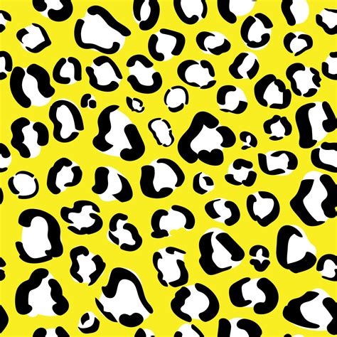 Yellow Leopard Print Seamless Pattern Cheetah Animal Skin Background