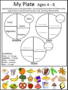 Whole grains and refined grains. 5 "My Plate" Worksheets | Ultimate Scouts