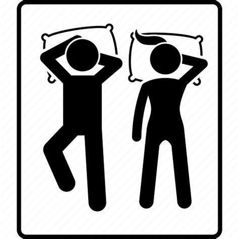 Bed Couple Lying Down People Resting Sleep Sleeping Icon