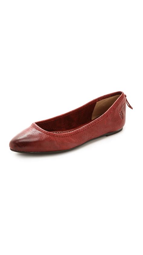 Frye Regina Ballet Flats Burnt Red Lyst Canada