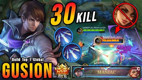 30 Kills MANIAC Gusion Insane Burst DMG Instant Kill Combo