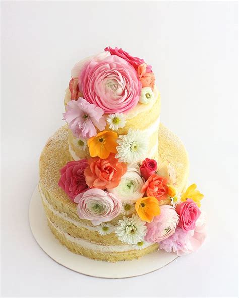 Naked Cake Spring Finale Cake Cookies Cupcake Cakes Fresh Flower Cake