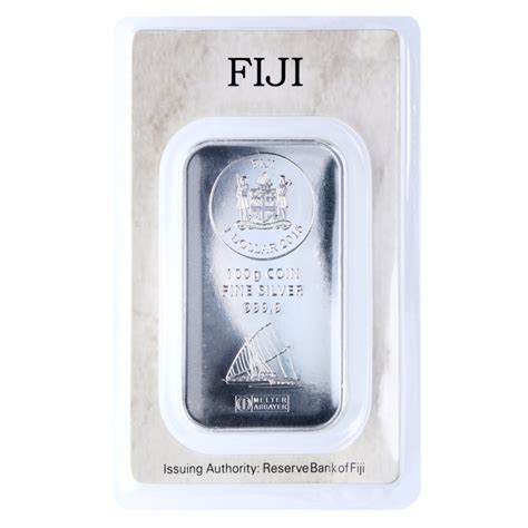 100g Fiji Coin Bar Silver Argor Heraeus Bitgild