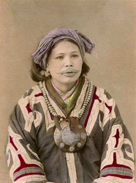 Ainu Women From Japan With Traditional Tattooed Lips