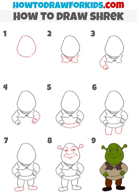 How To Draw Shrek Easy Drawing Tutorial For Kids