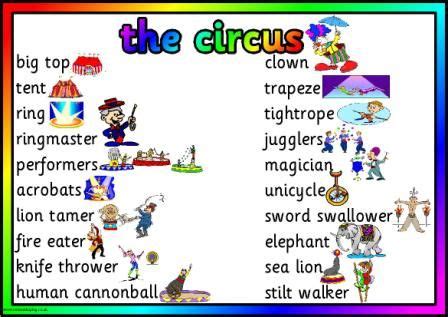 Printable Circus Word Mat Vocabulary | Circus theme preschool, Preschool circus, Circus
