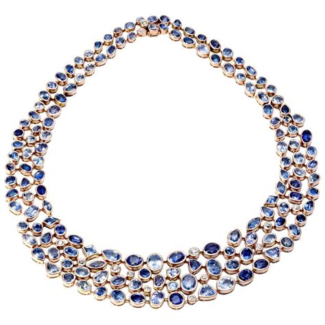 Sapphire And Diamond Necklace For Sale At 1stdibs