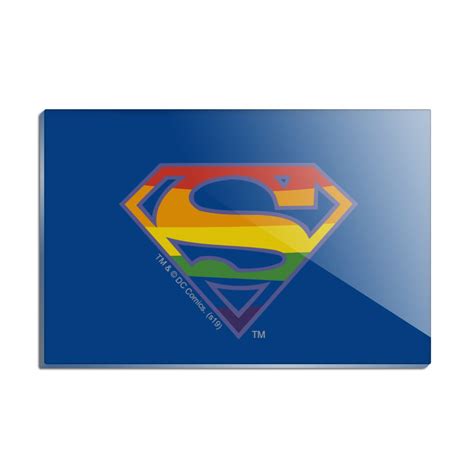 Superman Rainbow Shield Logo Rectangle Acrylic Fridge Refrigerator