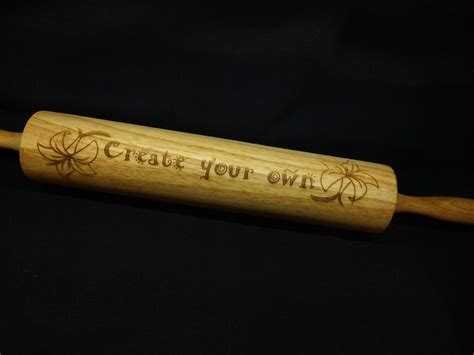 Custom Laser Engraved Rolling Pin Wooden Personalized Etsy