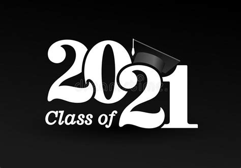 Class Of 2021 Congratulations With Cap And Diploma Stock Vector