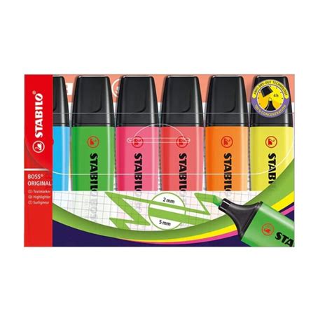 Stabilo Boss Original Pastel Highlighter Pen Set Of 6 Multicolor