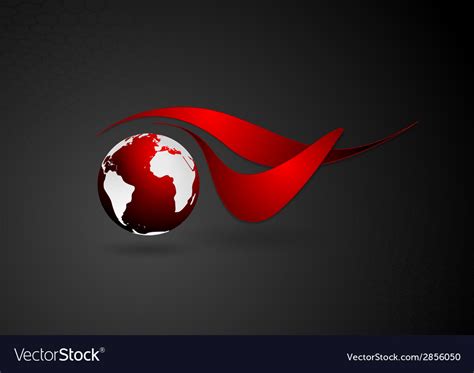 Abstract Technical Logo With Dark Globe Royalty Free Vector
