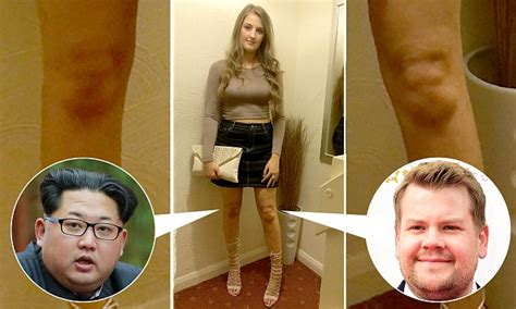 estate agent emily daly has kim jong un and james corden s faces on her knees daily mail online