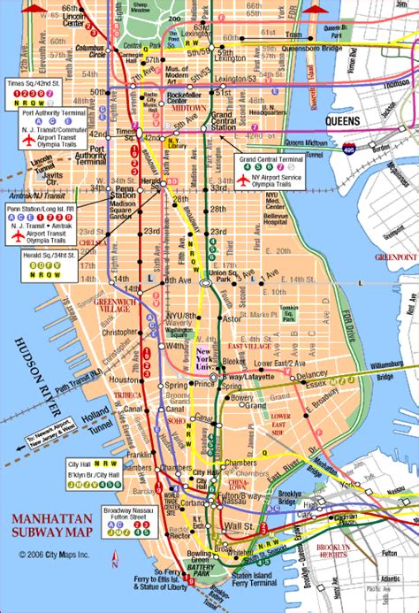 Nyc Subway Map Manhattan Only Pdf United States Map