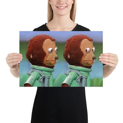 Awkward Look Monkey Puppet Poster Print Etsy