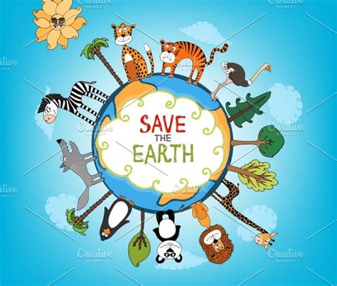 Save The Earth Concept Custom Designed Illustrations ~ Creative Market