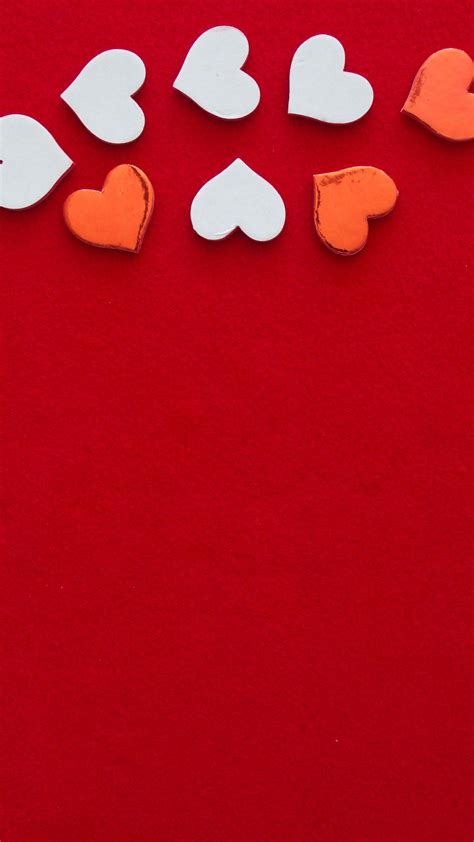 Download Wallpaper 938x1668 Hearts Love Background White Red Iphone