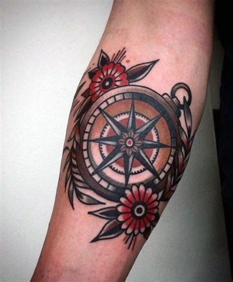 Compass Tattoo Women Shoulder Foto Kolekcija