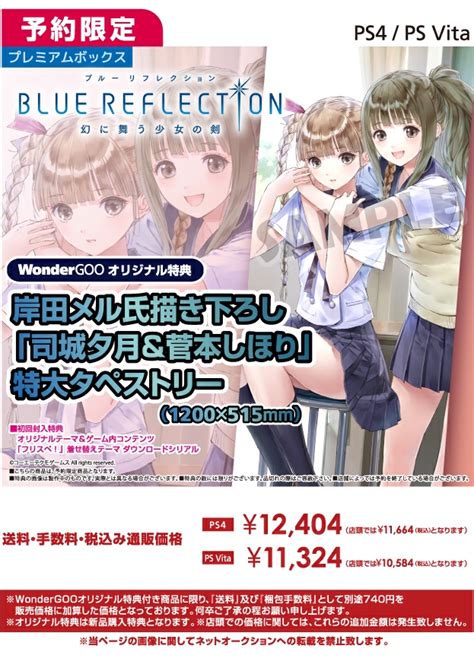 Ps4ps Vita Blue Reflection 幻に舞う少女の剣 Wondergooオリジナル特大タペストリー付き Wondergoo