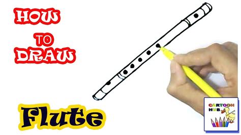 How To Draw Flute In Easy Steps Step By Step For Children Kids