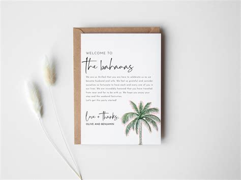 Wedding Welcome Letter Template Hotel Guest Bag Welcome Note Editable