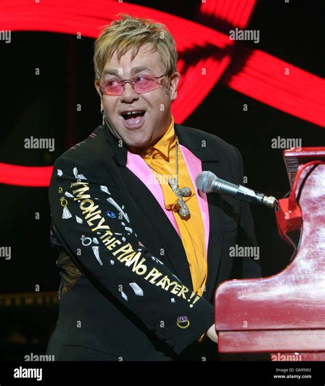 Elton John Performing Red Piano Tour O2 Arena Hi Res Stock Photography