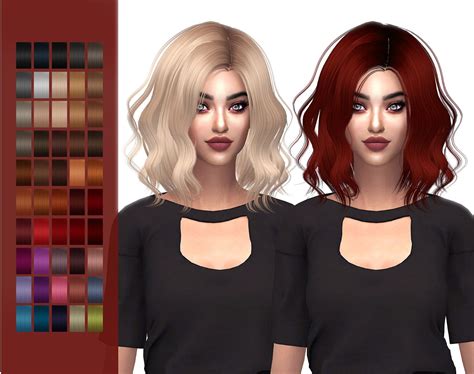 Sims 4 Hairs ~ Frost Sims 4 Hallowsims Peggy 0494 Hair Retextured