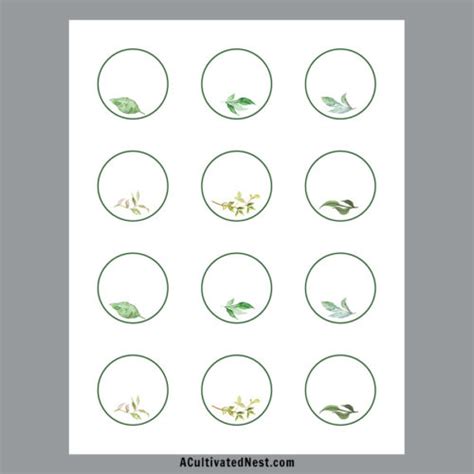 Printable Round Labels Blank Greenery A Cultivated Nest