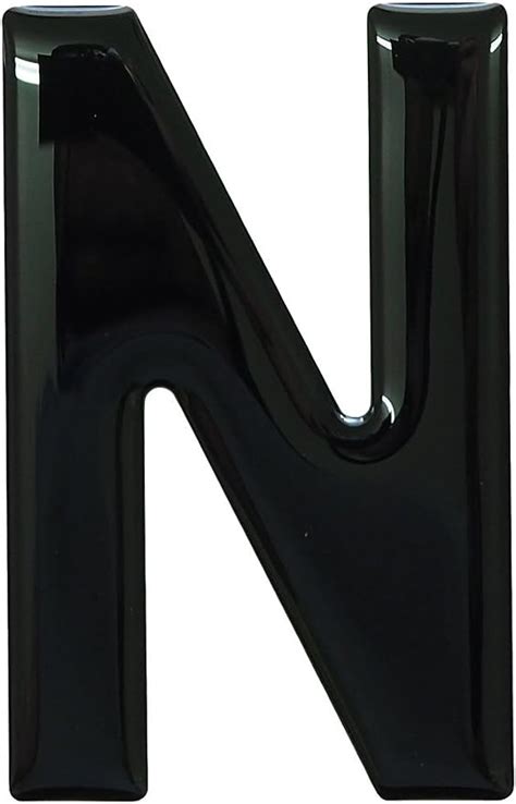 3d Resingel Domed Self Adhesive Number Plate Letter N Black