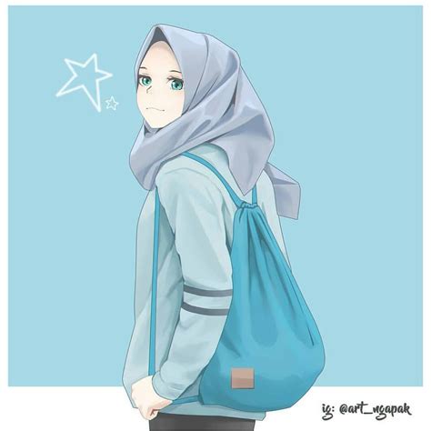 Gambar Kartun Muslimah Cantik Wallpaper Anime Hijab Keren Anime Hijab