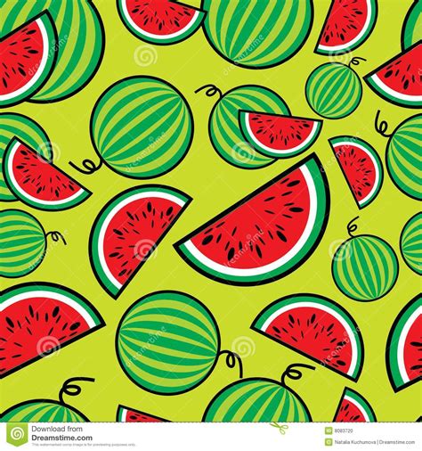 Seamless Watermelon Pattern Vector Illustration