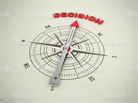Compass With Decision Word 3d Rendering Stock Photo Download Image