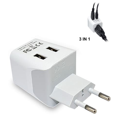 ceptics ctu 9c continental european travel adapter plug type c dual usb devices walmart