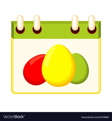 Colorful Cartoon Easter Calendar Royalty Free Vector Image