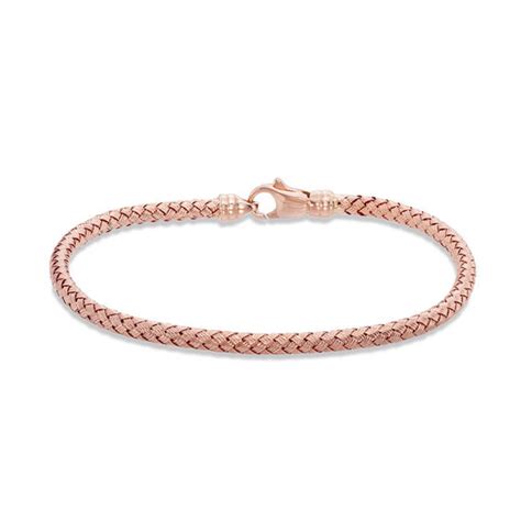 Free delivery and returns on ebay plus items for plus members. Woven Bracelet in 14K Rose Gold - 7.25" | Rose Gold Bracelets | Bracelets | Zales